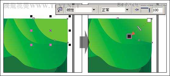 CorelDRAW绘制绿色卡通森林一角场景画面