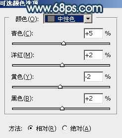 Photoshop调制出暗蓝秋季色树林人物图片