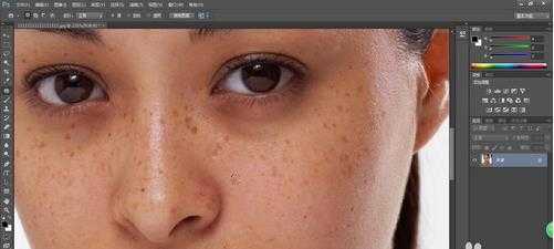 ps修补工具怎么快速处理人像面部斑点?