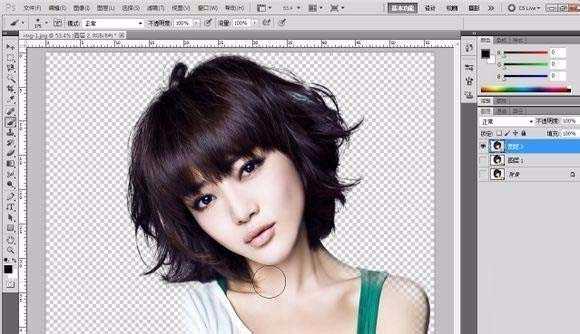 Photoshop通道抠图快速抠出短发美女教程