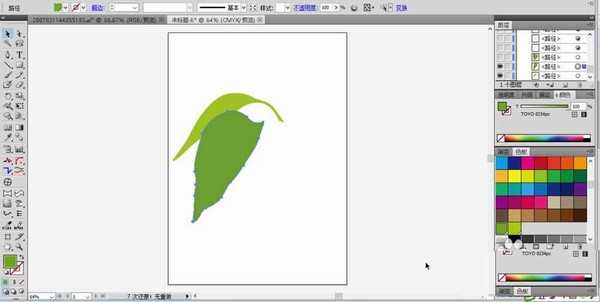 ai怎么设计绿色的树叶?