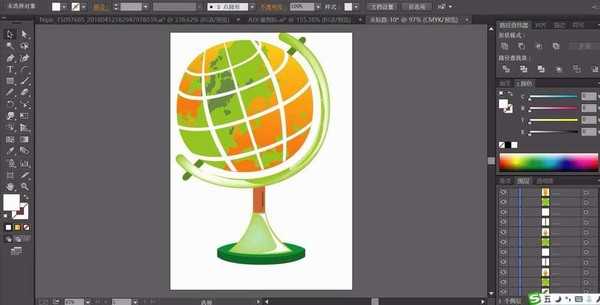ai怎么画地球仪logo? ai地球仪矢量图的画法
