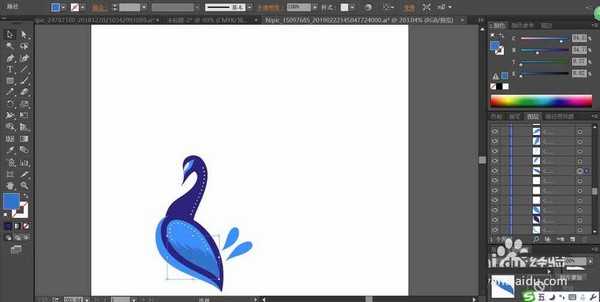 ai怎么手绘漂亮的蓝孔雀图标? ai孔雀的画法
