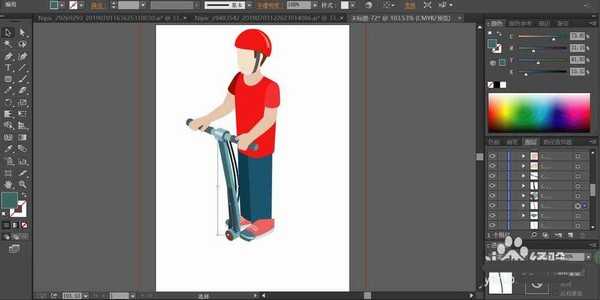 ai怎么设计一副平衡车骑士形象宣传插画图?