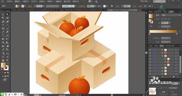 ai怎么设计一箱水果? ai水果箱图片的画法