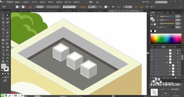 ai怎么绘制商场建筑图? ai商场建筑立体俯视图的画法