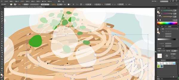 ai怎么手绘武汉热干面卡通插画? ai热干面矢量图的画法