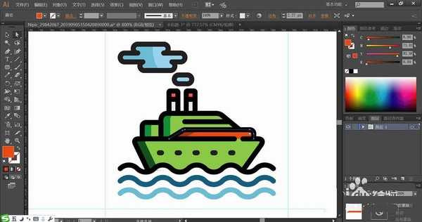 ai怎么手绘轮船飞船素材? ai船类矢量图的画法